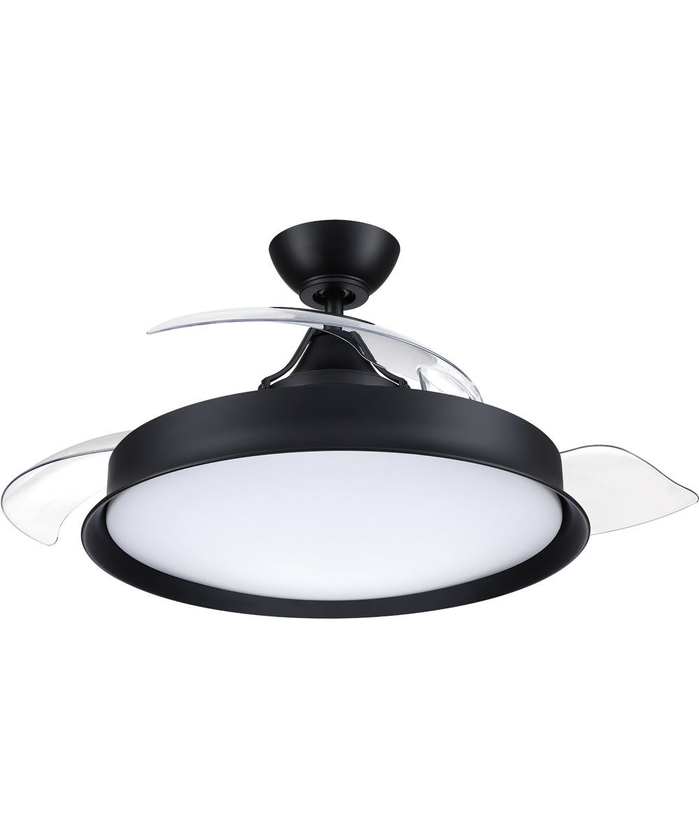 Union 42 Hidden Blades 1-Light Fan Flat Black