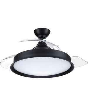 Union 42 Hidden Blades 1-Light Fan Flat Black