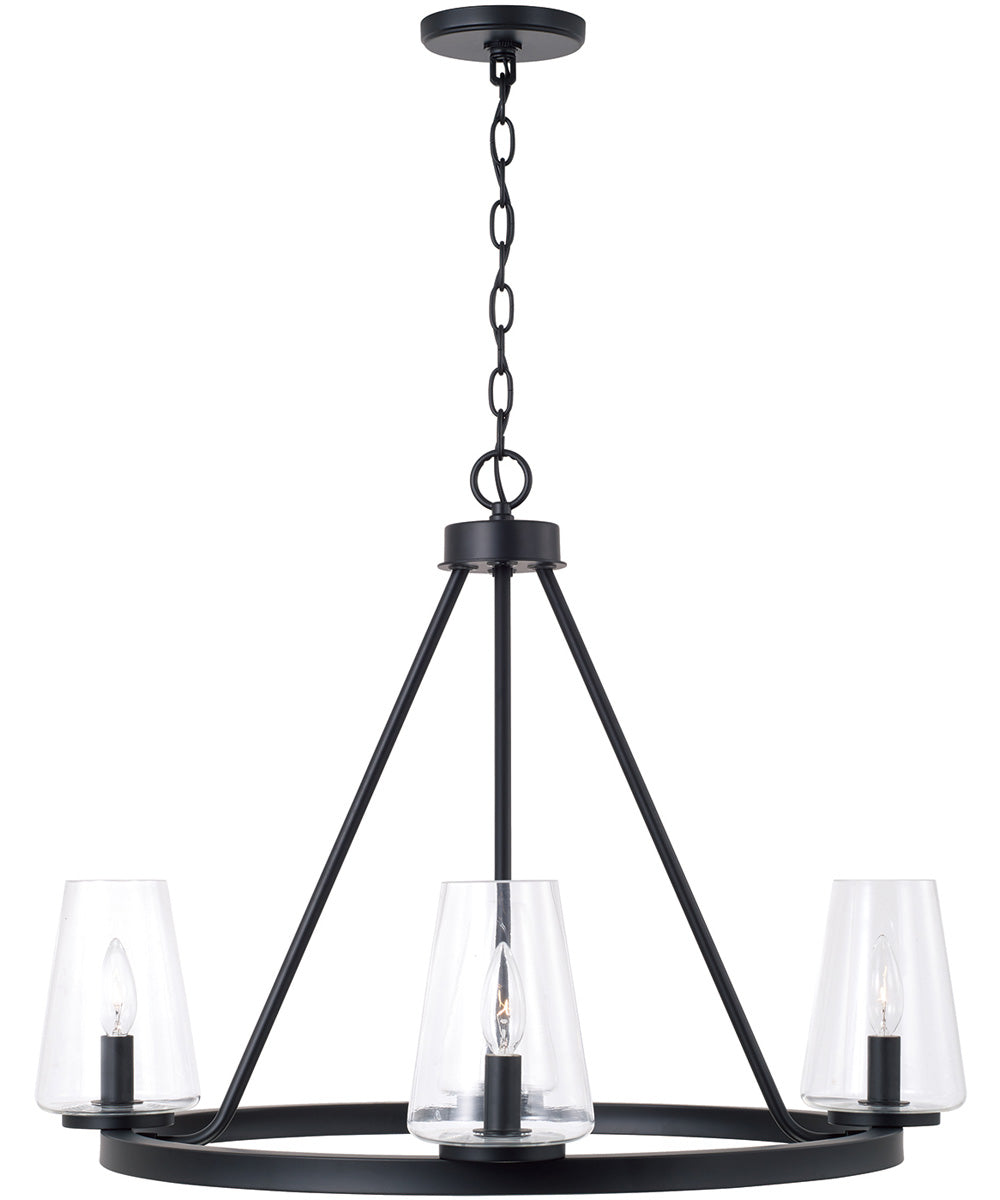 Aaron 4-Light Chandelier Matte Black