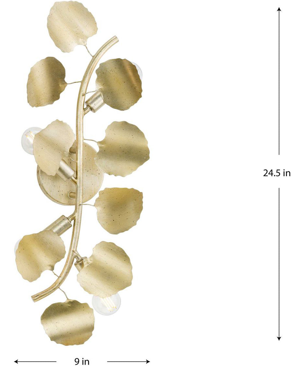 Laurel 4-Light Wall Bracket Gilded Silver
