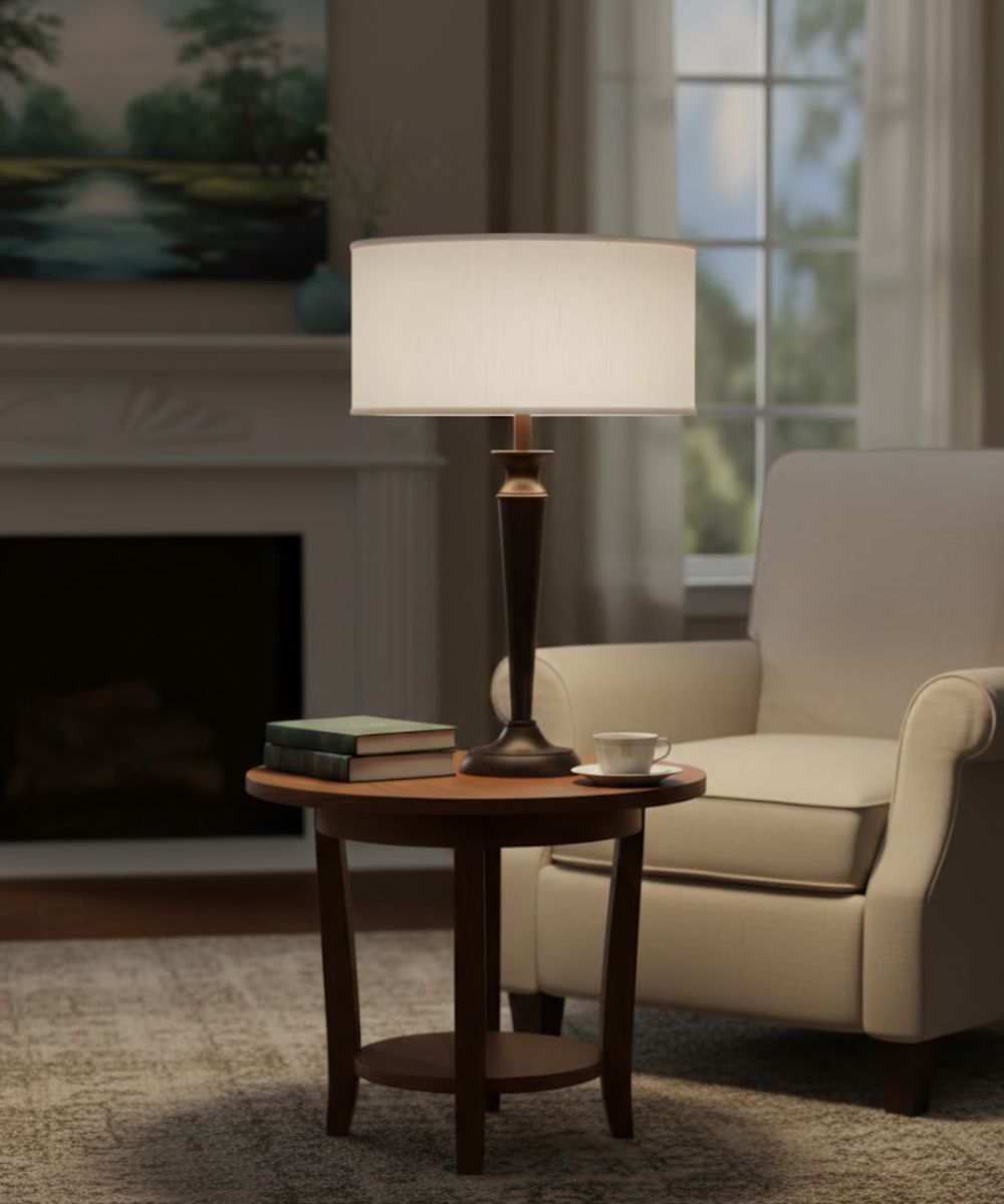 16x16x7 Global White Shallow Drum Hardback Lampshade