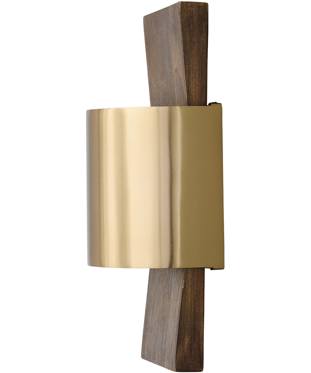 Sidney 1-Light Sconce Nordic Wood and Matte Brass