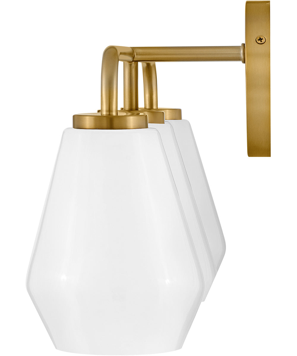 Gio 3-Light Medium Three Light Vanity in Lacquered Brass