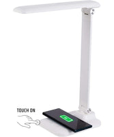 Brilli 15"H Bright-Clean Antimicrobial LED Desk Lamp Matte White Finish with Wireless Charging