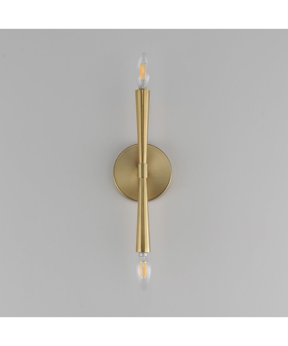 Rome 2-Light Wall Sconce Satin Brass