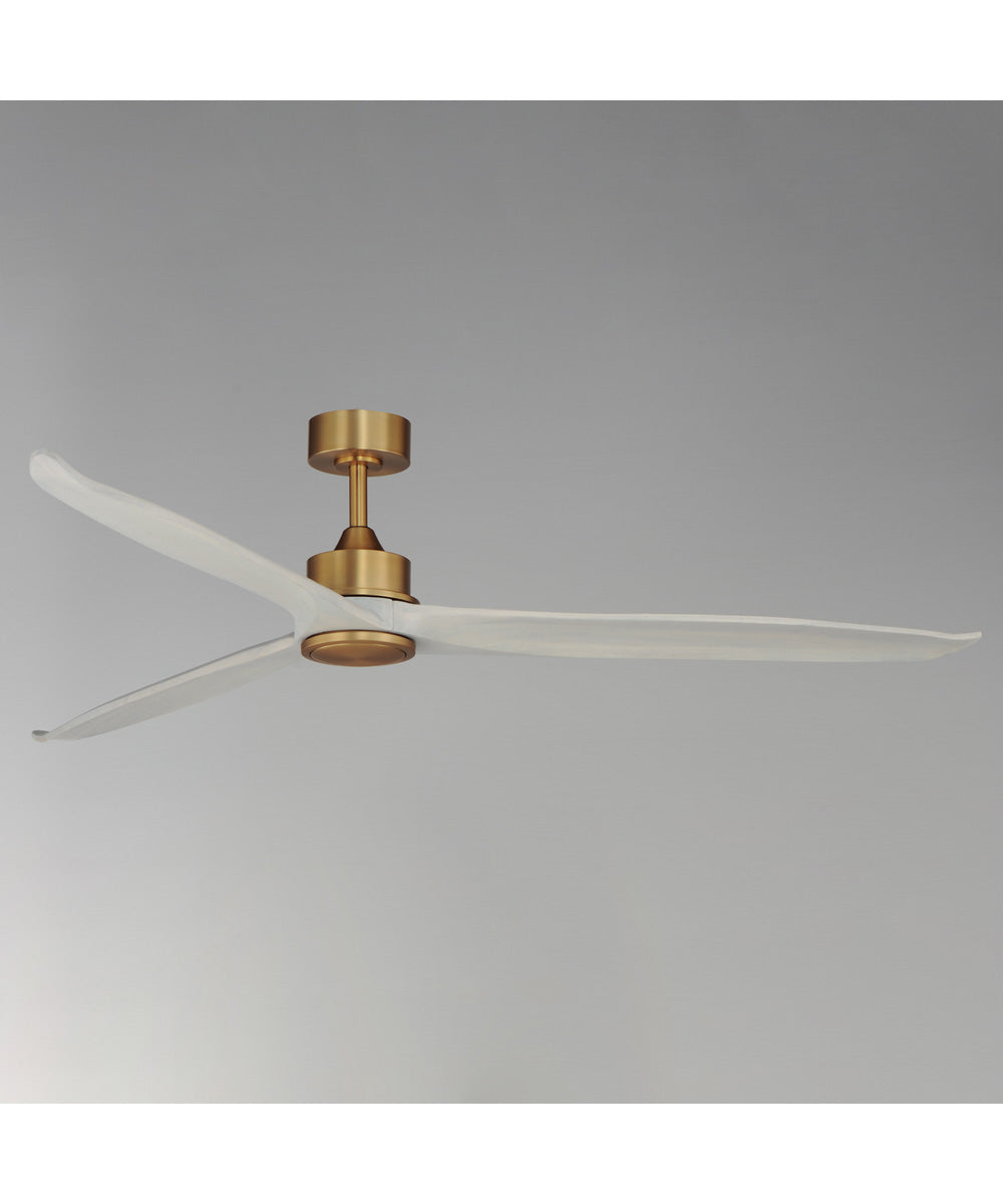 Woodwind 72 inch Solid Wood Blade Fan w LED Natural Aged Brass