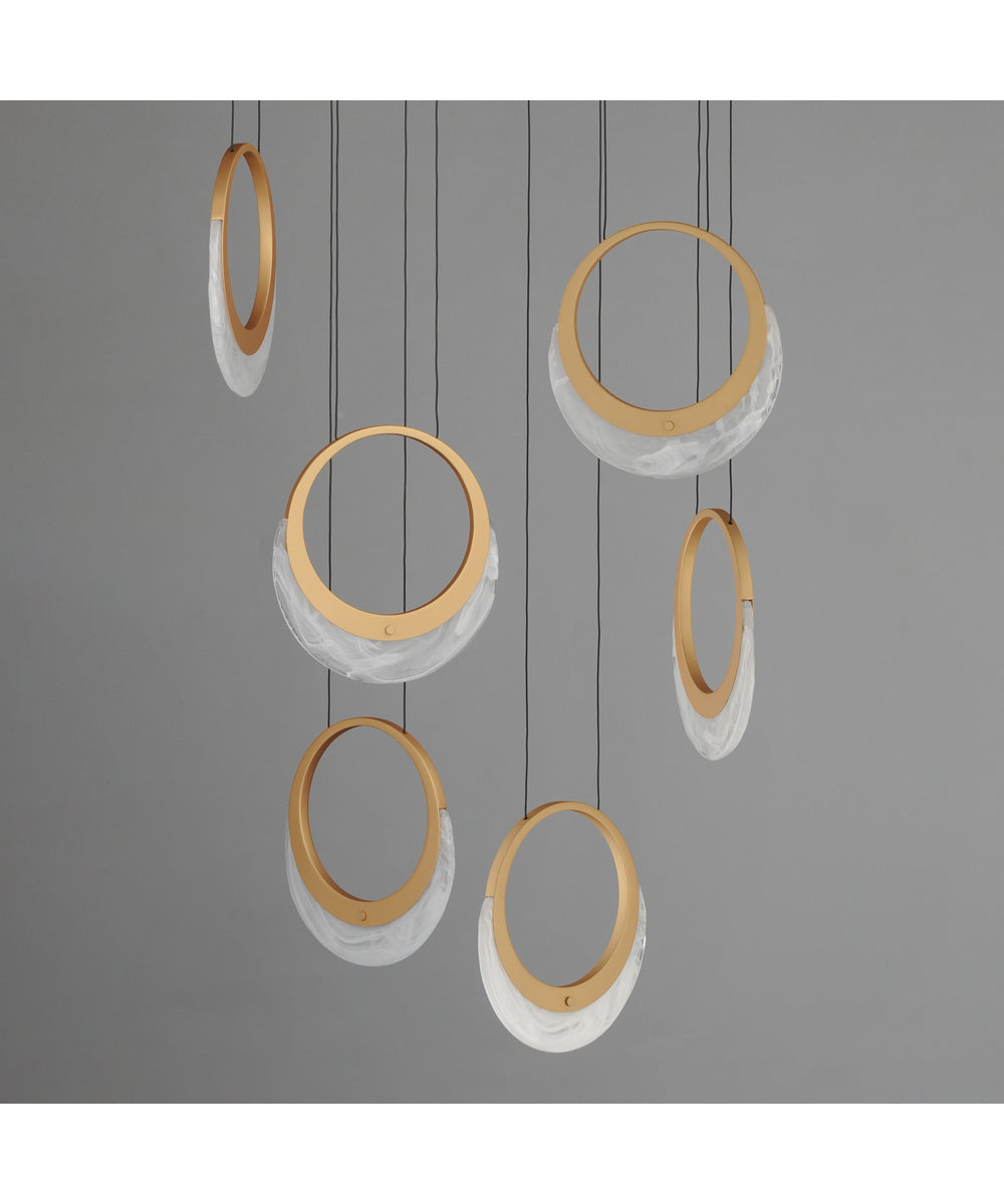 Lyra 6-Light LED Pendant Gold