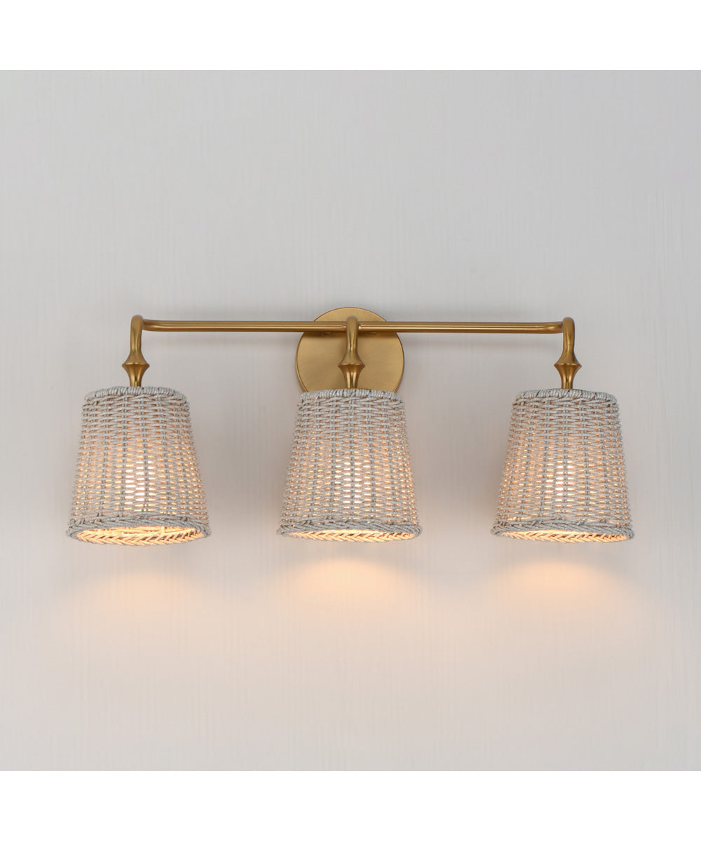 Baja 3-Light Bath Vanity Natural Aged Brass