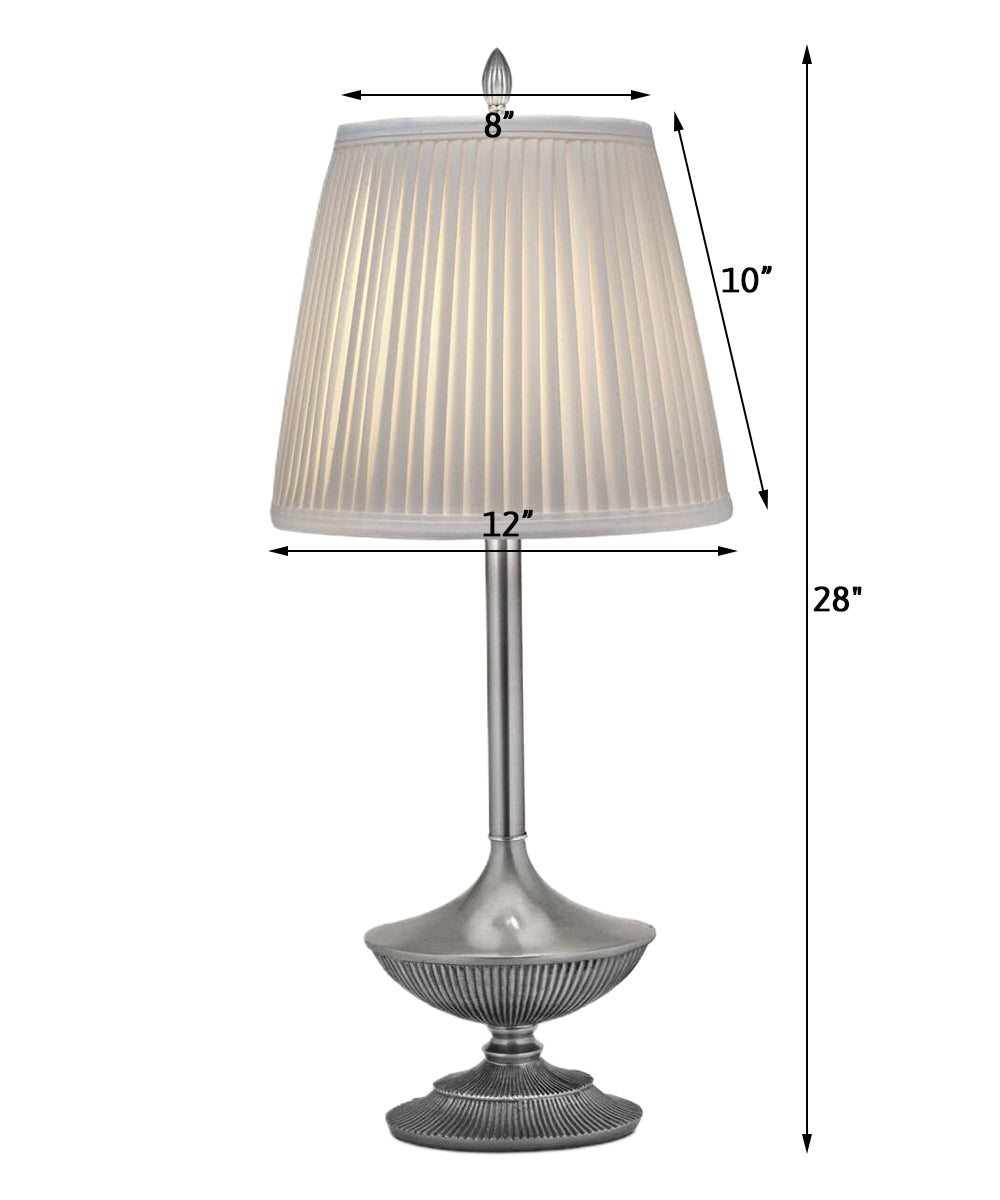 28"H 1-Light Buffet Lamp Pewter