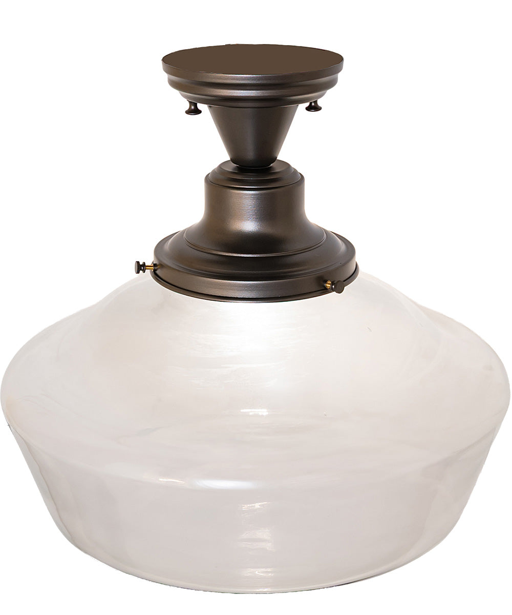 16" Wide Revival Schoolhouse Traditional Globe Semi-Flush Mount