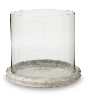Saskia Candle Holder Clear/Beige