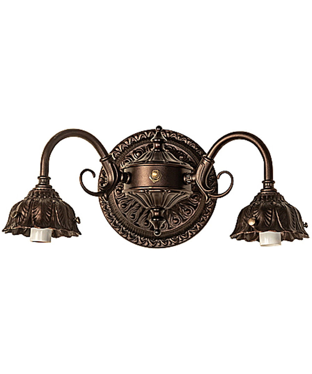 13" Wide Wreath & Garland 2 Light Wall Sconce