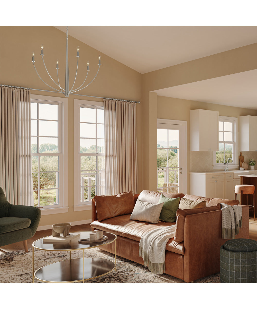Jheni 6-Light Large Chandelier Brushed Nickel