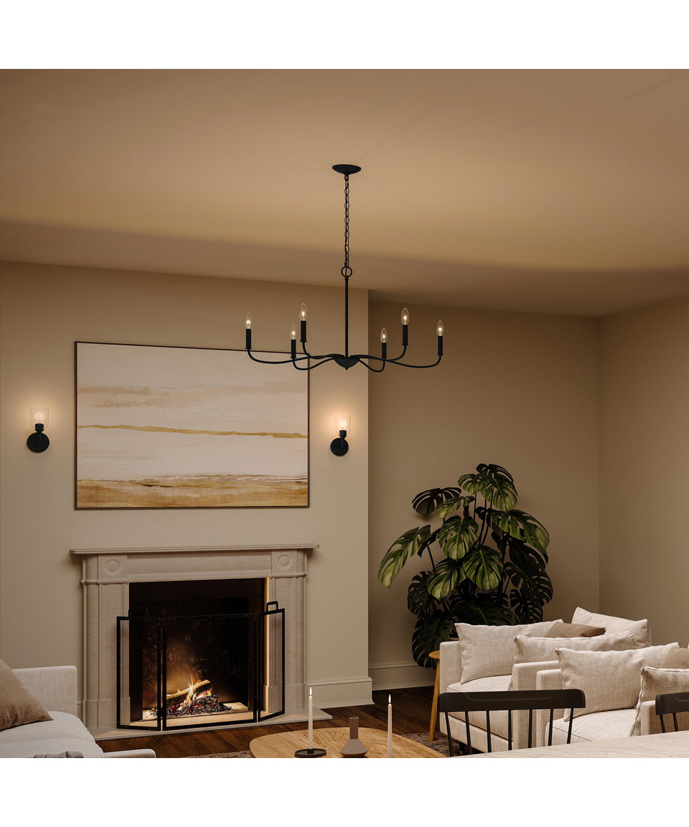 Ilia 6-Light Large Chandelier Matte Black