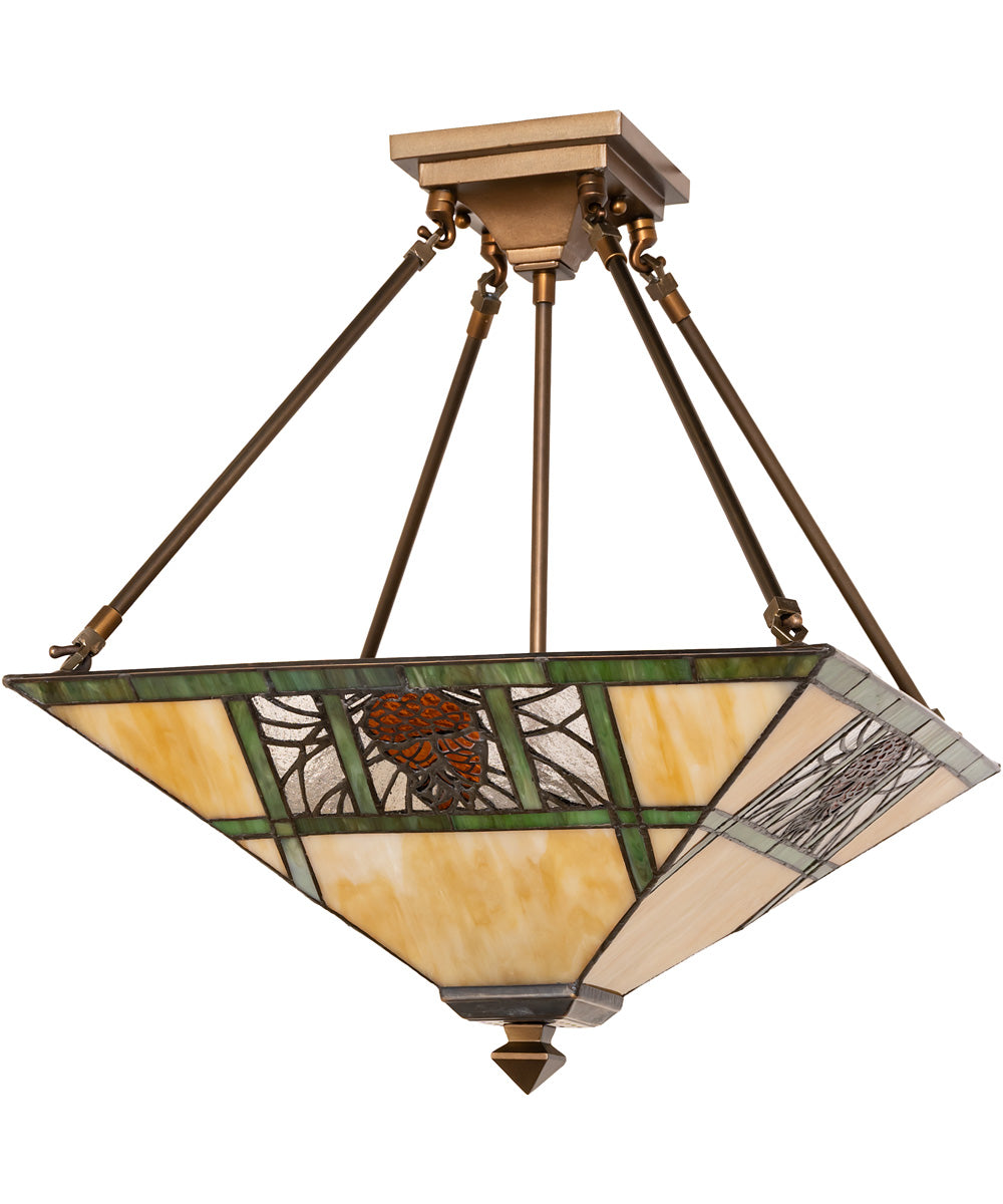 17" Square Pinecone Ridge Semi-Flush Mount