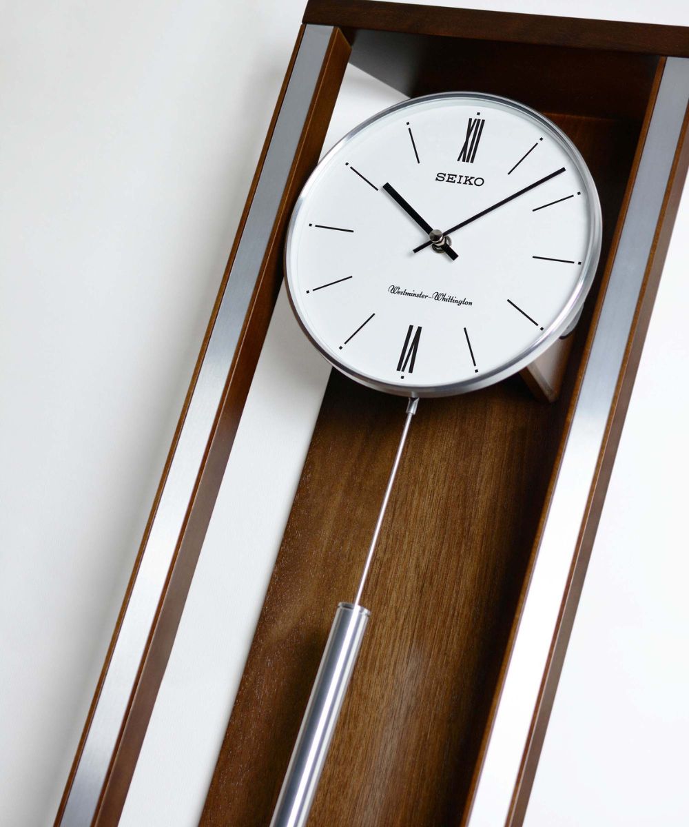 Wall Clock with Pendulum and Dual Chimes