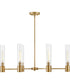 Shea 6-Light Small Linear Chandelier in Lacquered Brass
