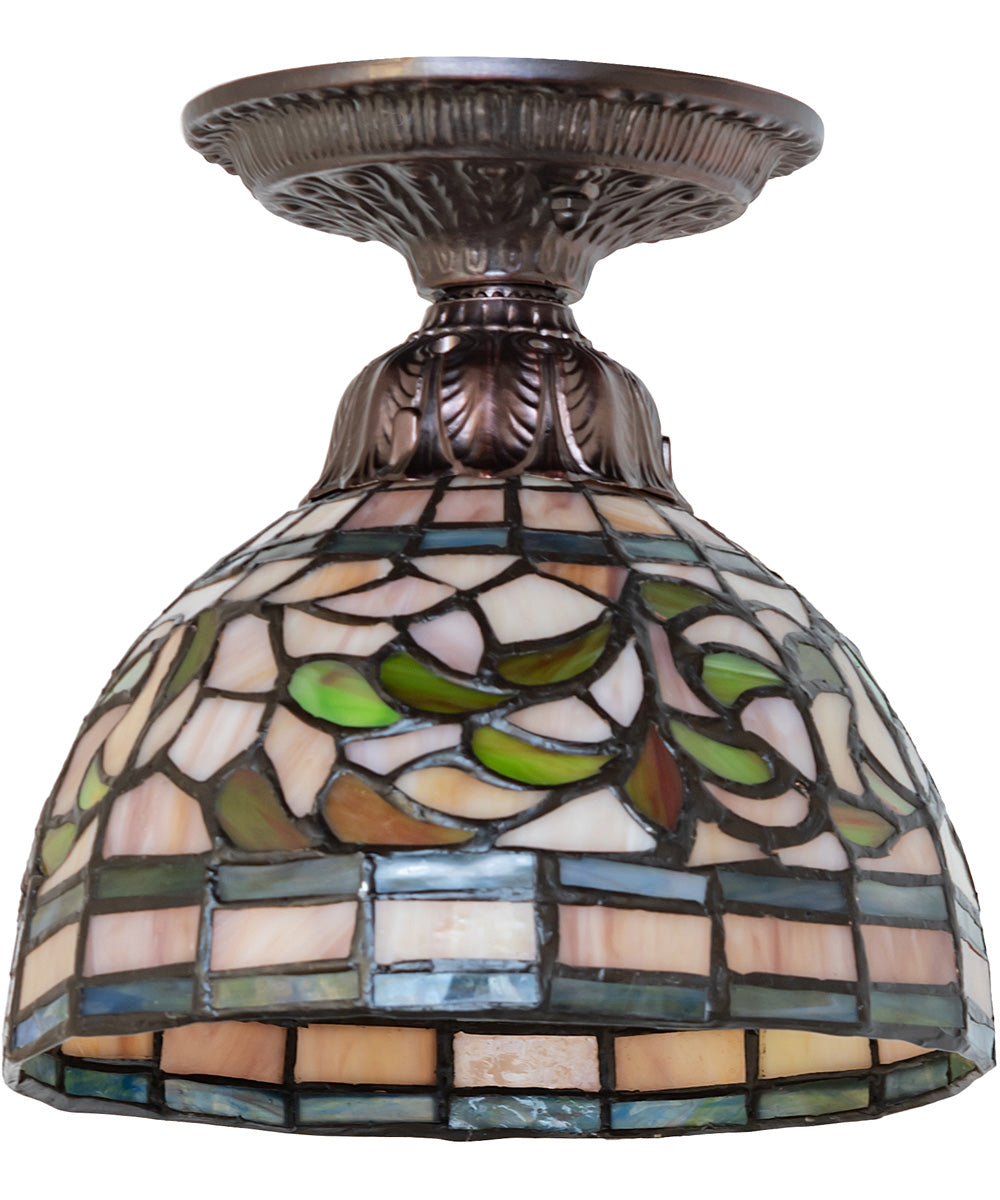 8" Wide Tiffany Turning Leaf Flushmount