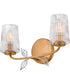 Aliso 2-Light Small Two Light Vanity in Distressed Brass