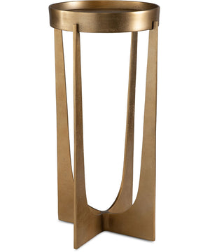 Accent Table in Raw Old Antiqued Brass