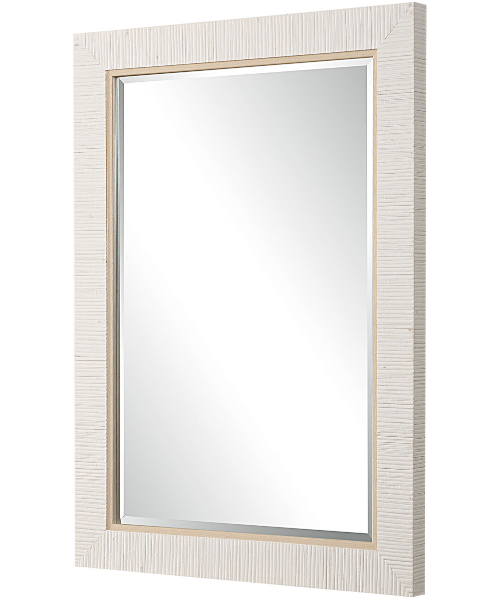 25x35" Wall Mirror Whitewashed Textured Wrap