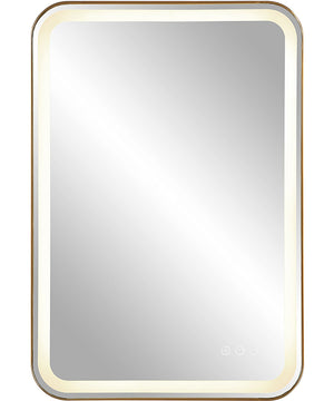 Crofton Lighted Brass Vanity Mirror