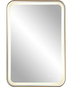 Crofton Lighted Brass Vanity Mirror