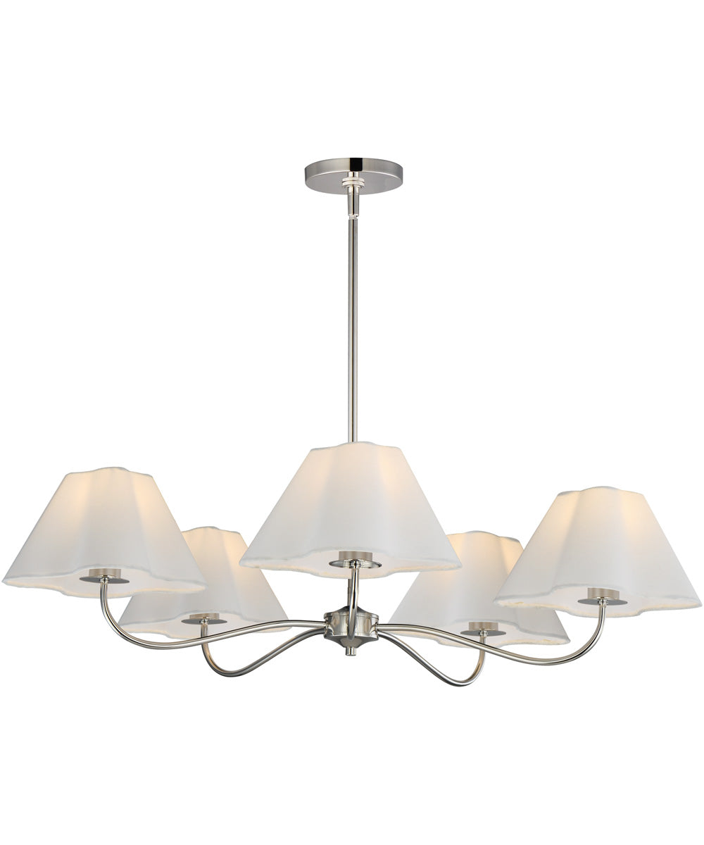 Saxon 5-Light Chandelier Polished Nickel