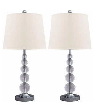OPEN BOX Joaquin Crystal Table Lamp (Set of 2) Clear/Silver