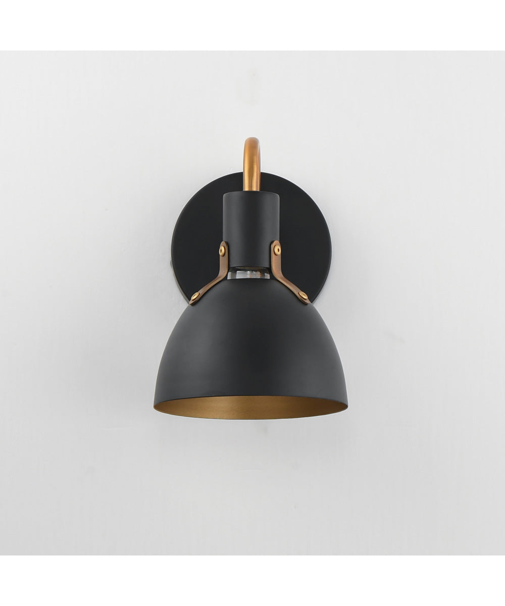 Dusk 1-Light Wall Sconce Black / Antique Brass
