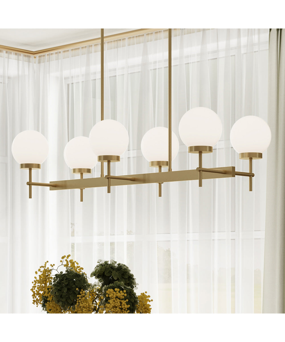 Rigsby 6-Light Linear Chandelier Brushed Gold