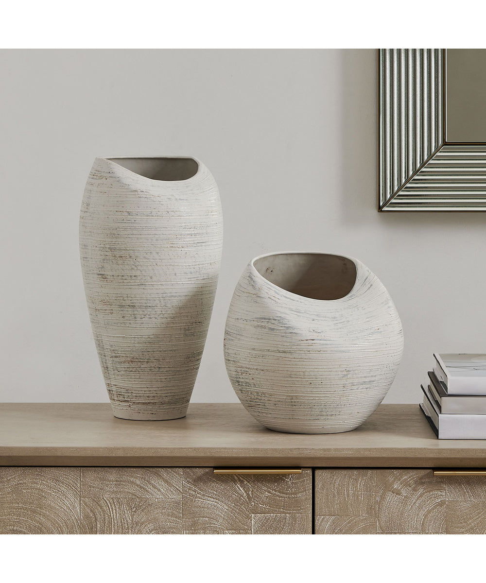 Inara Indoor-Outdoor White Vases Set of 2