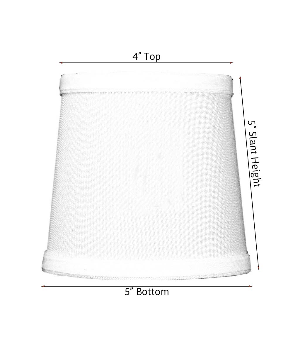 6"W x 5"H White Linen Drum Chandelier Clip-On Lampshade