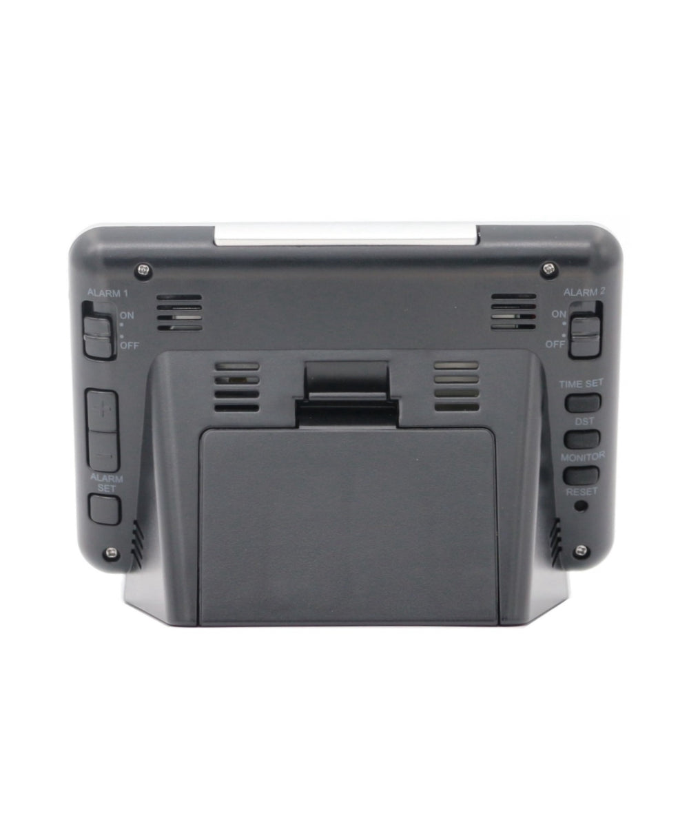 Digital Bedside Alarm Clock with Dual Alarms, Calendar, Thermometer, and Dial Light