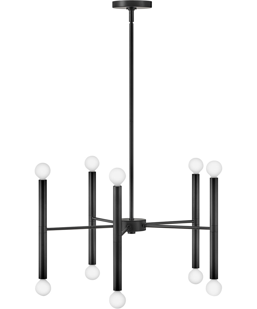 Millie 10-Light Medium Multi Tier Convertible Chandelier in Black