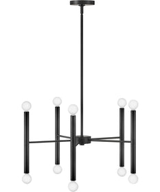 Millie 10-Light Medium Multi Tier Convertible Chandelier in Black