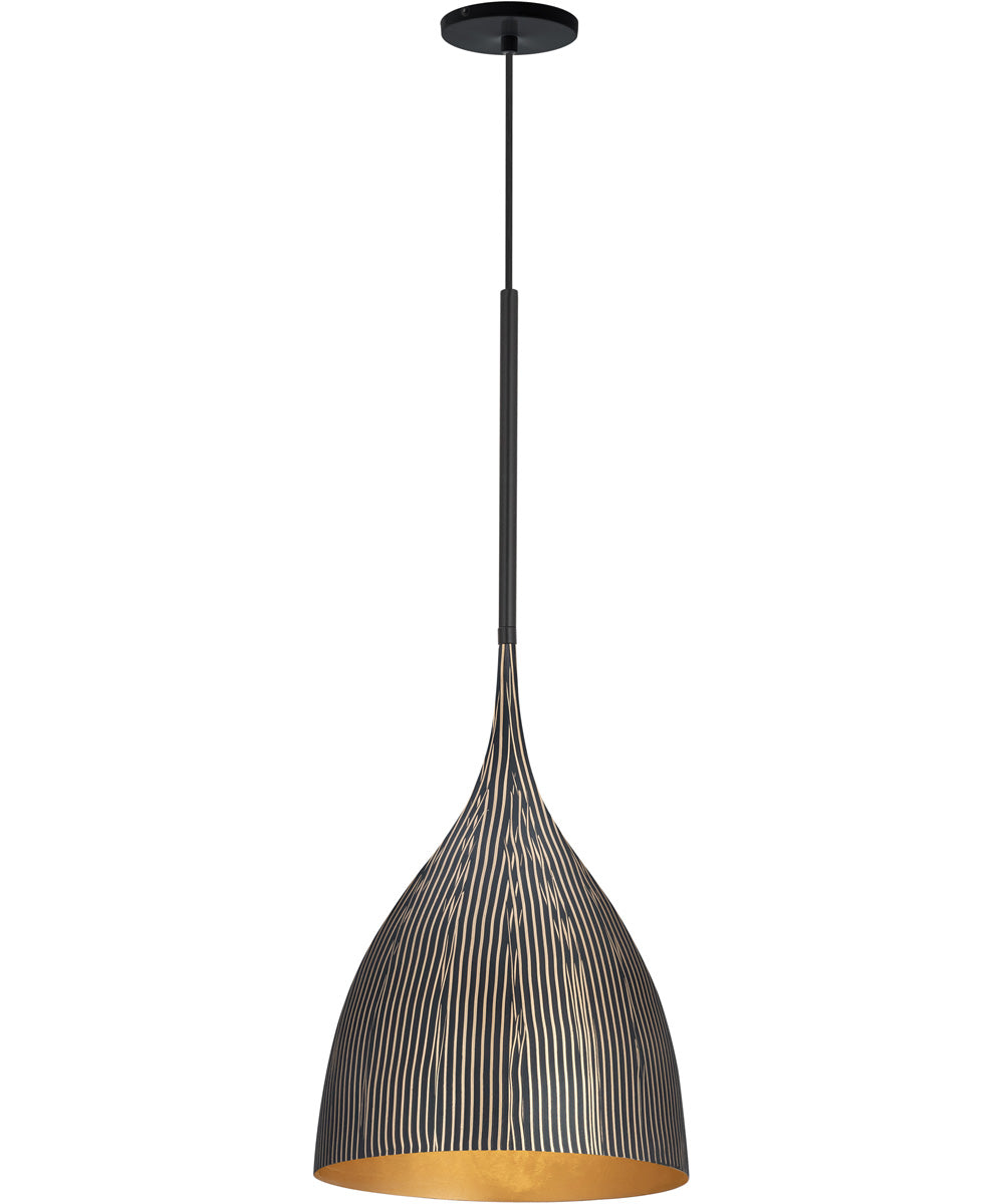 Fleur Small 1-Light Pendant Black / Gold