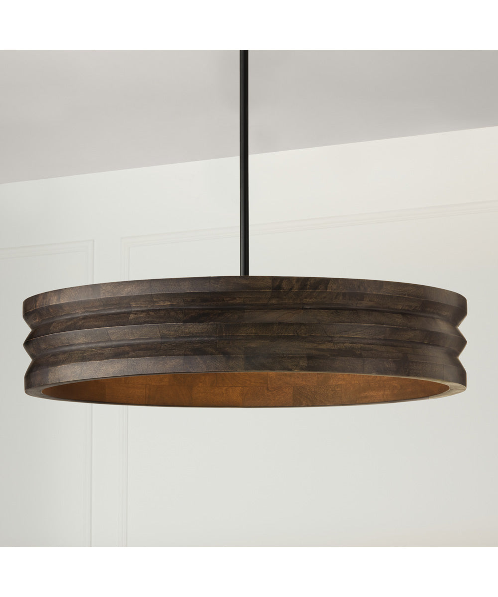Dunn 4-Light Chandelier Espresso Stain and Black