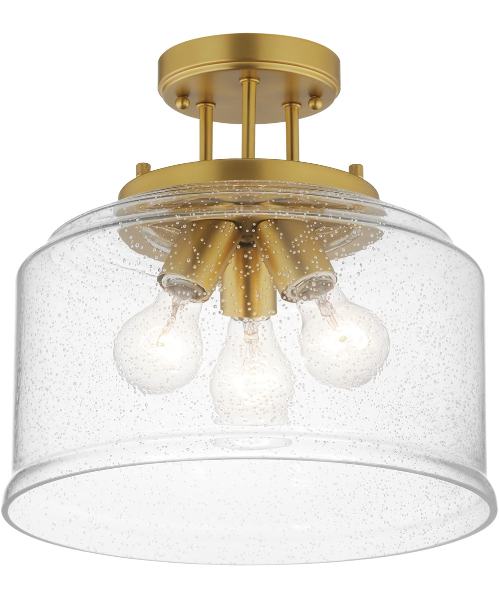 Acadia 3-Light Semi-Flush Mount Natural Aged Brass