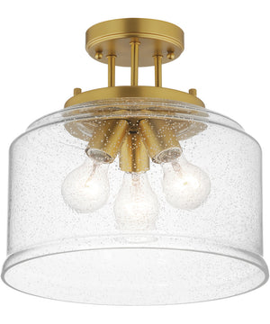 Acadia 3-Light Semi-Flush Mount Natural Aged Brass