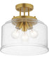 Acadia 3-Light Semi-Flush Mount Natural Aged Brass