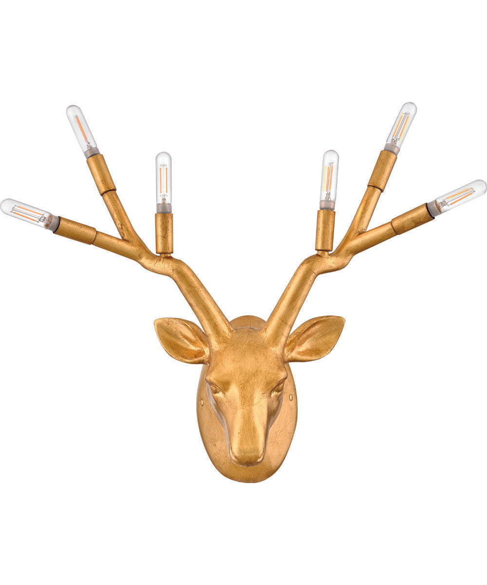 Stag 6-Light Large Six Light Sconce in Distressed Brass