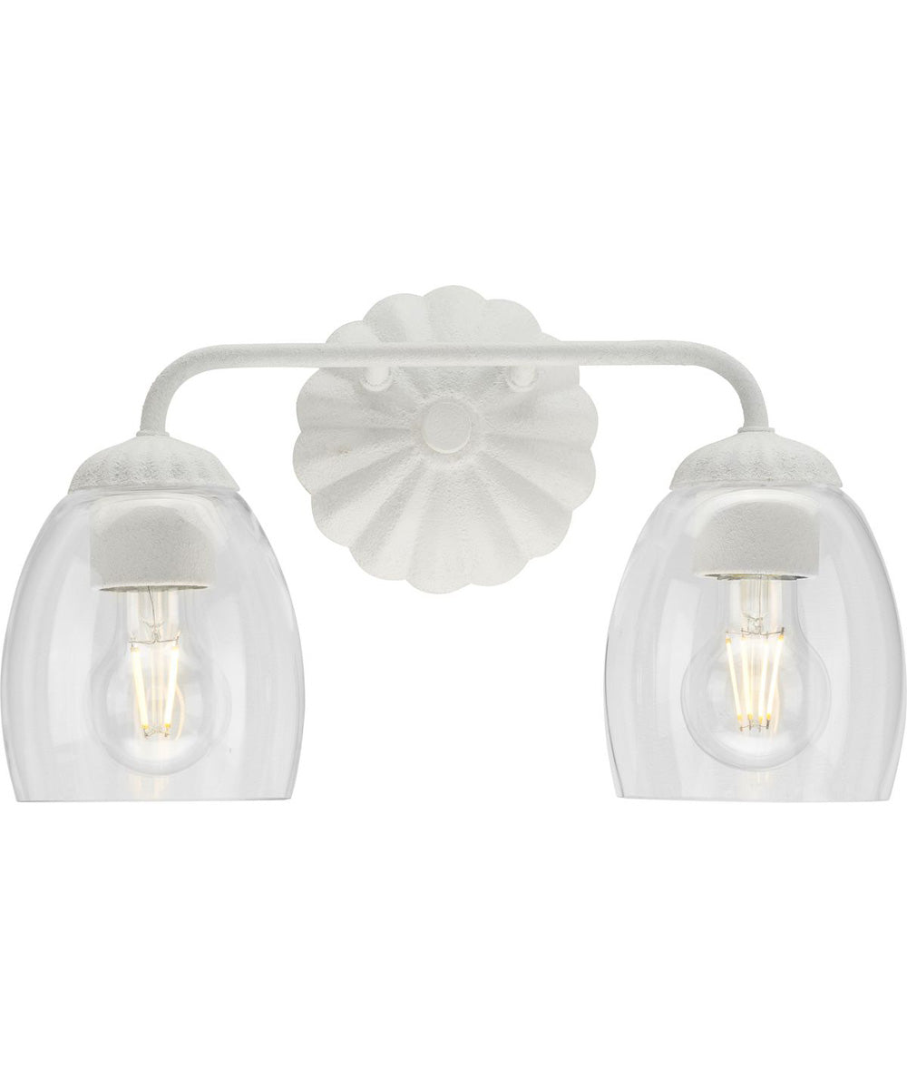 Quillan 2-Light Transitional Bath & Vanity Light White Plaster