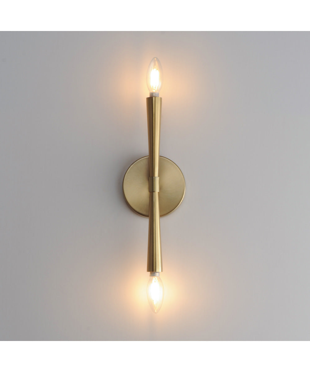 Rome 2-Light Wall Sconce Satin Brass