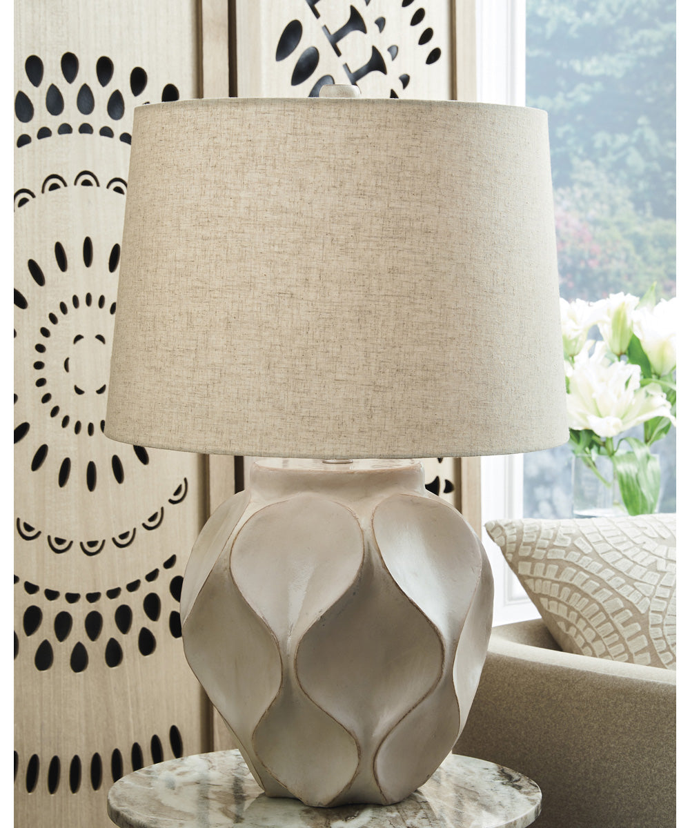 Edselham Paper Table Lamp Distressed Cream
