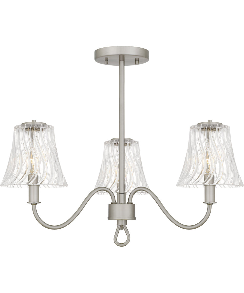 McKinney Extra Large 3-light Semi Flush Mount Brushed Nickel