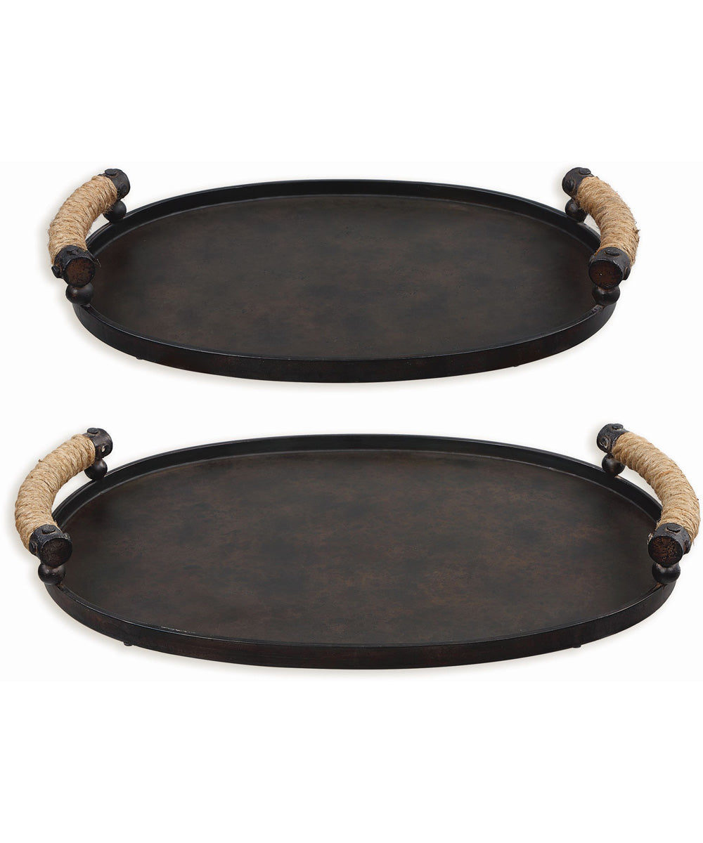 Viggo Bronze Trays, Set of 2