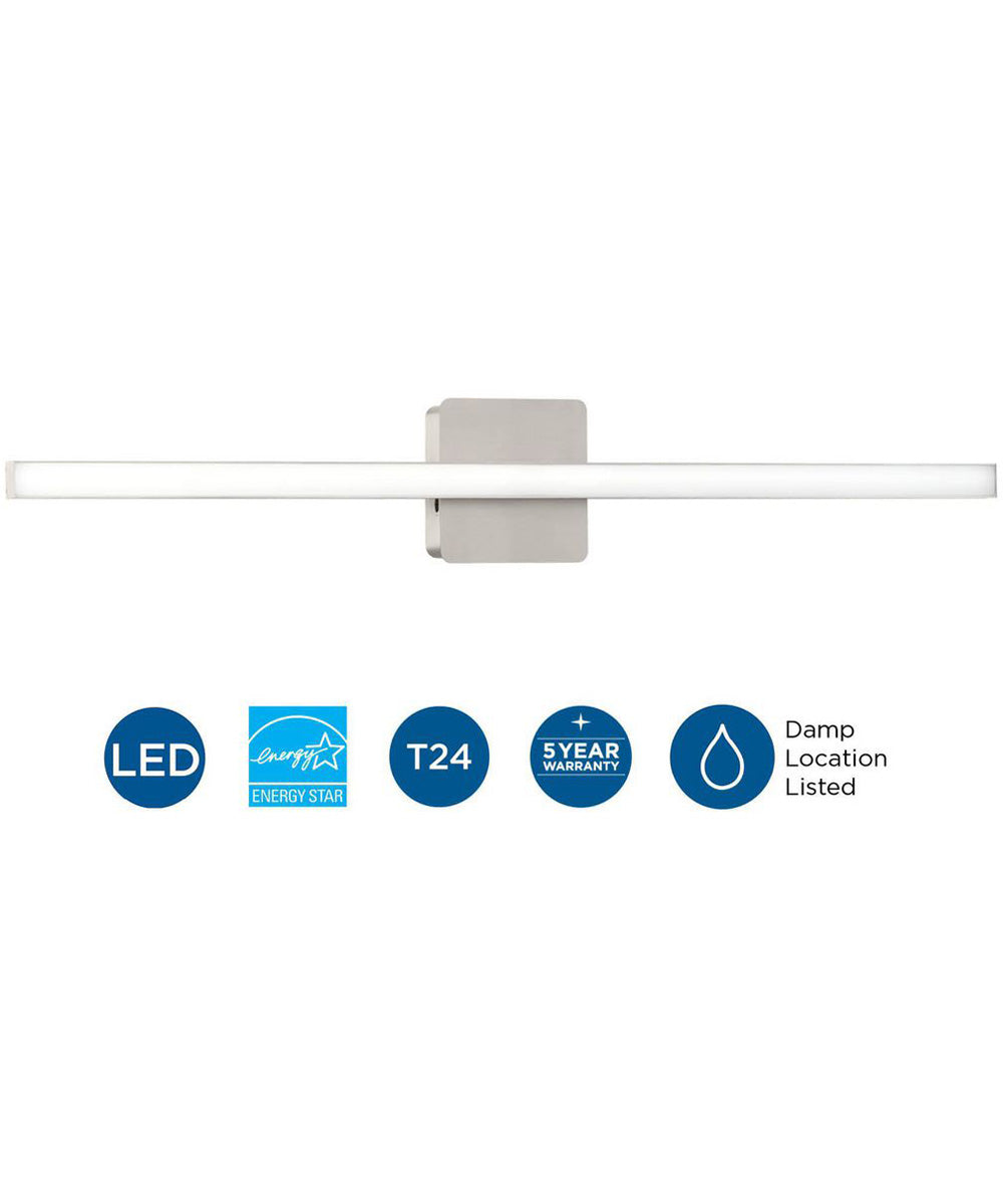 Phase 4 32 in. Large Modern Integrated 3CCT Integrated LED Linear Vanity Light Brushed Nickel