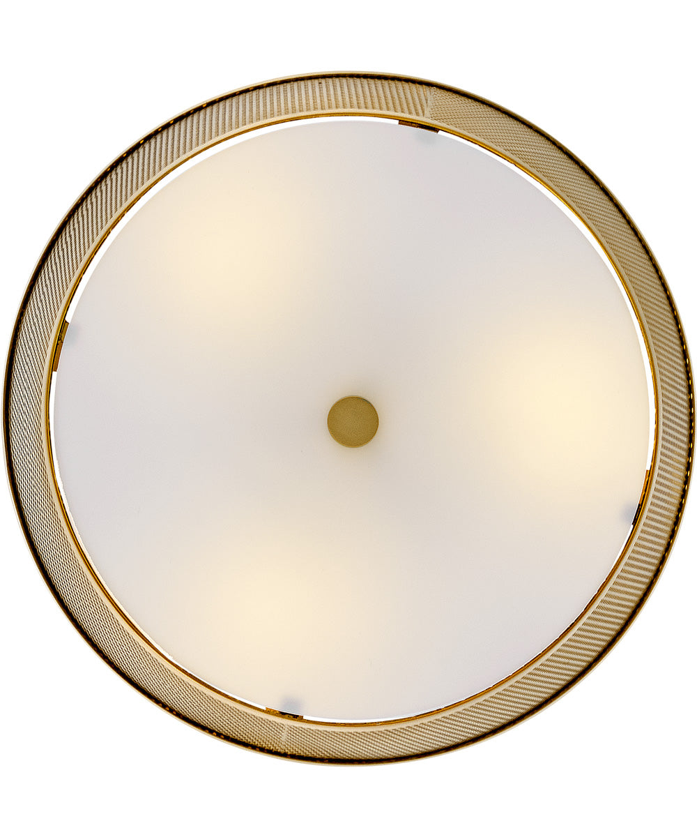Cash 3-Light Medium Semi-Flush Mount in Lacquered Brass