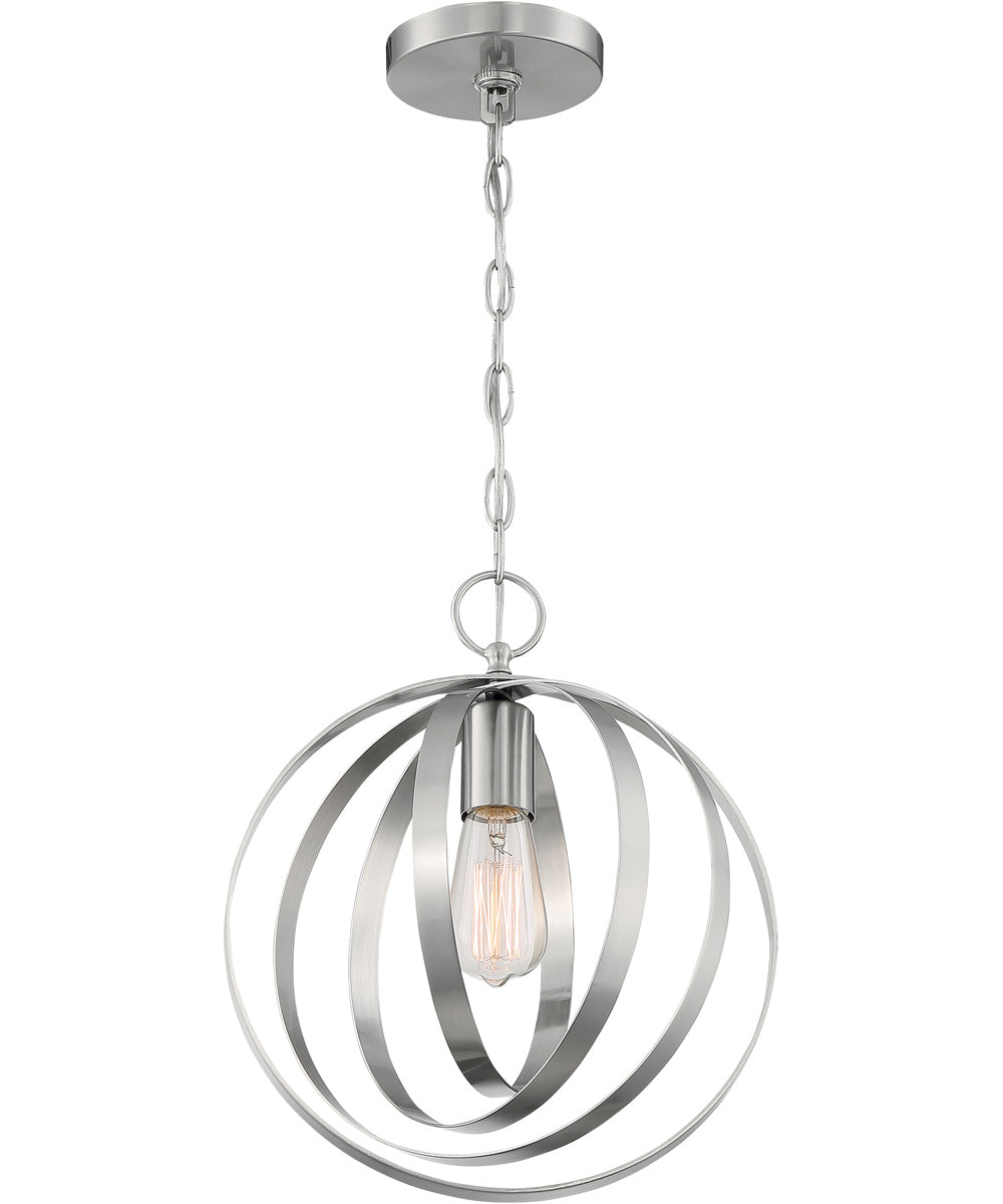 12"W Pendleton 1-Light Pendant Brushed Nickel